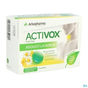 Arkopharma activox pastille sans sucre menthe eucalyptus 24 | Aesiel