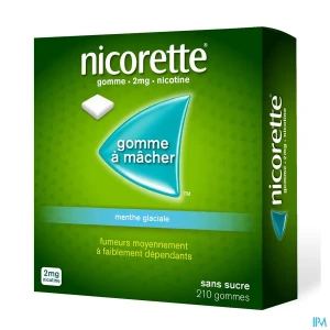 Nicorette menthe glaciale 2mg sans sucre gommes 210 | Aesiel