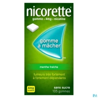 Nicorette menthe fraiche 4mg sans sucre gommes 105 | Aesiel